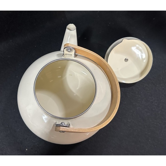 PFALTZGRAFF Tea Rose Enamel Metal Hot Water Kettle, Wood Handle 1985 - Picture 4 of 4